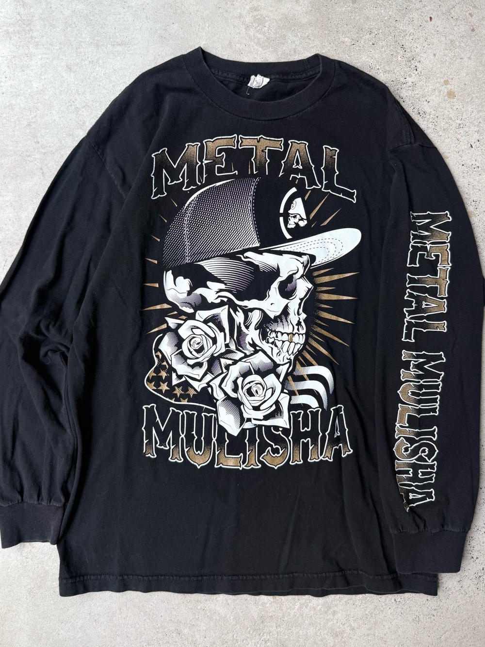 Metal Mulisha Y2K Black Skull
Grunge Punk Goth Long Slevee Band L 21x29